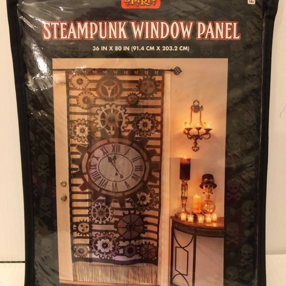 New Steampunk Curtain Window Panel 36 x 80  inches